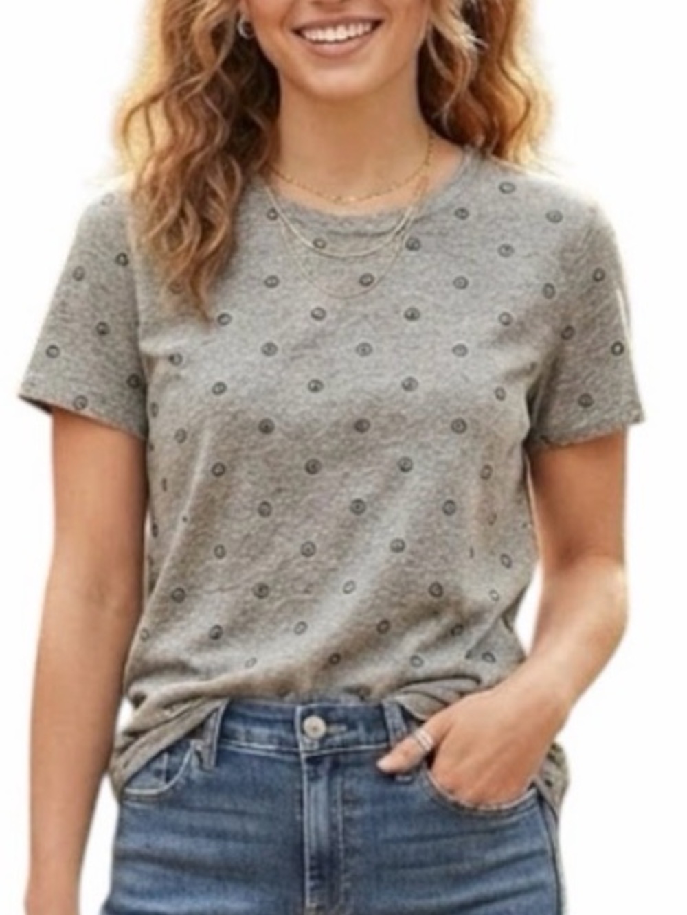 OLD NAVY Peace Sign Graphic Cap Sleeve Tee S Casual Minimalist